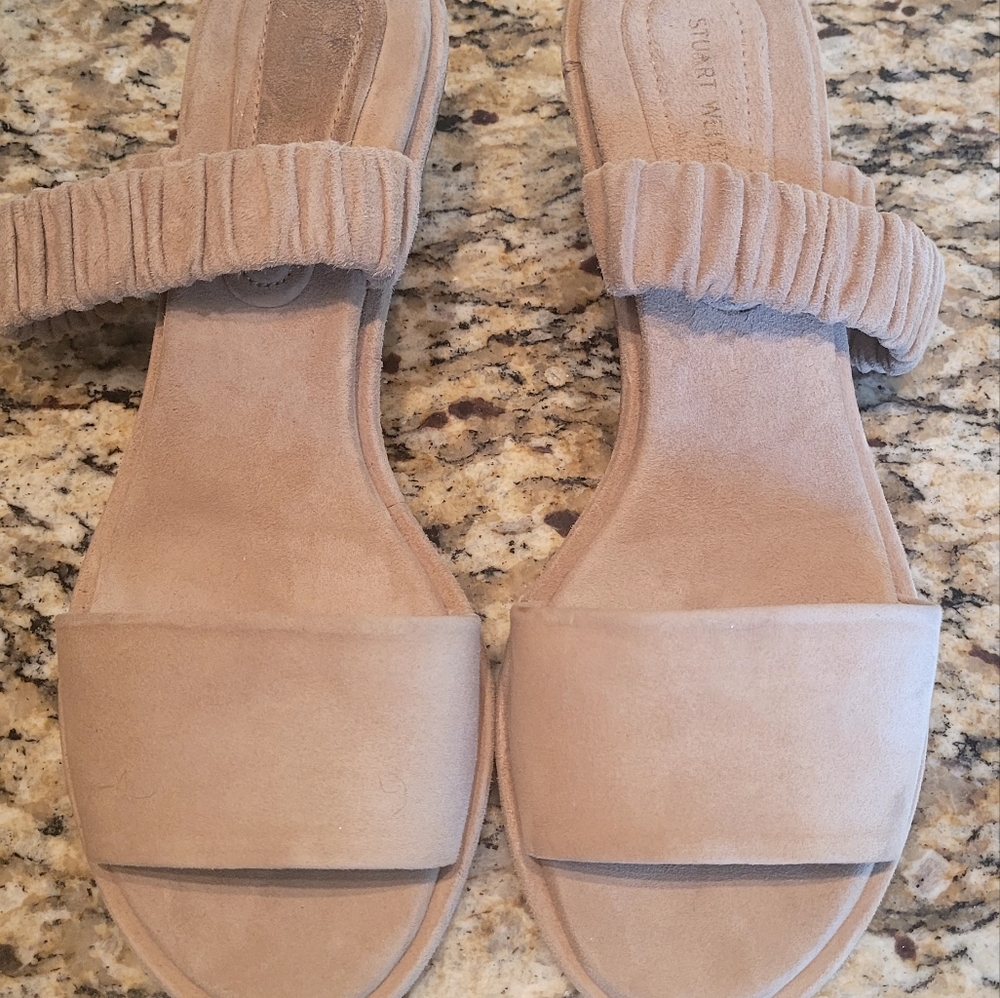 Stewart Wiezman Suede Sandal with ankle strap. Like new Size 7.5